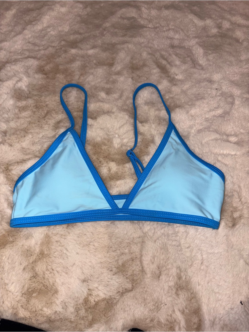 SHEIN Light Blue and Royal Blue Triangle Bikini Top